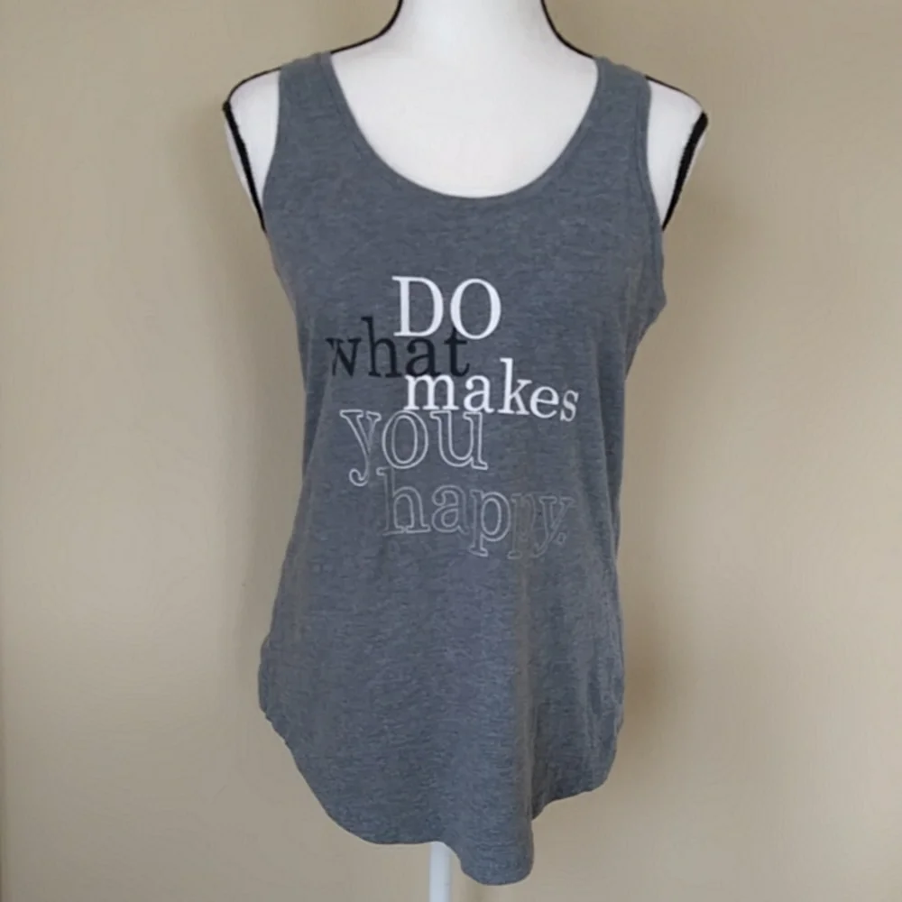 Tek Gear DryTek Racerback Heathered Tank Top M Gray - Picture 2 of 13
